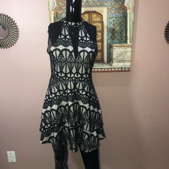 privy Dresses & Skirts - high neck black and tan dress